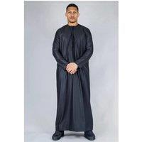 Thobez Men's Thobe Emirati Islamic Clothing String Tassel in Black | Size: 58S