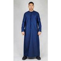 Thobez Men's Thobe Emirati Islamic Clothing String Tassel in Navy | Size: 58S