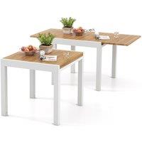Gymax Patio Expandable Dining Table 4-6Person Adjustable Dining Table in Brown