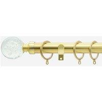 New Edge Blinds Brushed Gold 28mm Glass Bubbles Fixed Length Metal Curtain Pole | Size: 430 cm