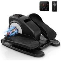 Gymax Under Desk Elliptical Machine Electric Ellipse Leg Exerciser-Black in Black