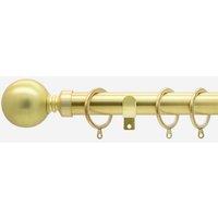 New Edge Blinds Brushed Gold 28mm Ball Fixed Length Metal Curtain Pole | Size: 470 cm