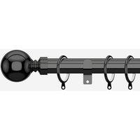 New Edge Blinds Black Nickel 28mm Ball Fixed Length Metal Curtain Pole | Size: 430 cm