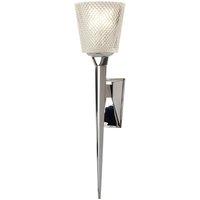 Netlighting Verity 1 Light Wall Light Polished Chrome Glass Shade G9 in Grey