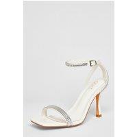 Quiz Women's White Diamante Heels | Size: 6