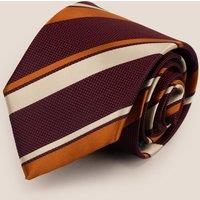 Oswin Hyde Men's Broad Stripe Red White Orange Tie