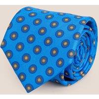 Oswin Hyde Men's Blue Geometric Pattern Silk Tie