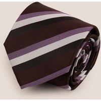 Oswin Hyde Men's Classic Multi Stripe Bordo Tie in Burgundy