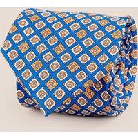 Oswin Hyde Men's Light Blue Geometric Pattern Silk Tie