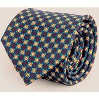Oswin Hyde Men's Navy Geometric Pattern Silk Tie