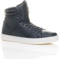 AJVANI Men's Flat Heel Lace Up Trainers Hi Tops in Navy | Size: 10