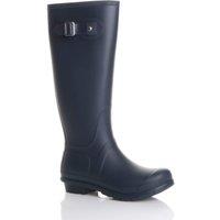 AJVANI Women's Low Heel Wellington Boots Wellies in Navy | Size: 4