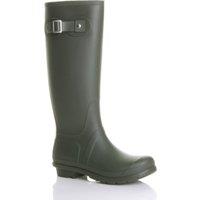 AJVANI Women's Low Heel Wellington Boots Wellies in Khaki | Size: 8