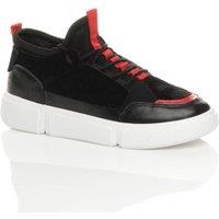 AJVANI Women's Low Heel Retro Trainers Hi Tops in Black | Size: 4
