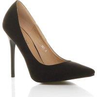 AJVANI Women's High Stiletto Heel Faux Suede Court Shoes in Black | Size: 3