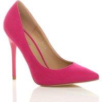 AJVANI Women's High Stiletto Heel Faux Suede Court Shoes in Fuchsia | Size: 3