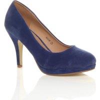 AJVANI Women's High Heel Faux Suede Court Shoes in Cobalt | Size: 5