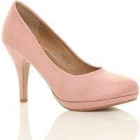 AJVANI Women's High Heel Faux Suede Court Shoes in Pink | Size: 3