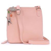 Catwalk Collection Handbags Women's Eleanor Leather Cross Body Bag in Pink | Size: Medium