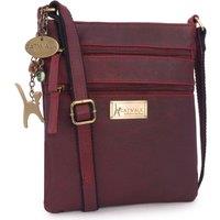 Catwalk Collection Handbags Women's Nadine Leather Cross Body Bag in Red | Size: Small
