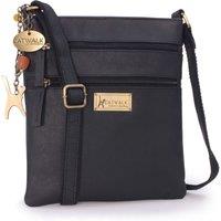 Catwalk Collection Handbags Women's Nadine Leather Cross Body Bag in Black | Size: Small