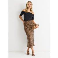 Gini London Women's Brown Animal Print Maxi Skirt | Size: 16