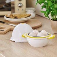mysmartbuy Microwave Egg Pod - Dishwasher Safe Egg Boiler Cooking Tool with Lockable Lid & Vent - Cooks Up To 4 Eggs & Detaches Shell in White