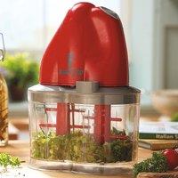 mysmartbuy Dualetto Twin-Blade Electric Chopper & Mixer - 500W Multifunctional Kitchen Food Preparation Tool - Measures H26 x W18 x D10cm in Red
