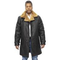 Infinity Leather Men's Warm Shearling Sheepskin Coat-Leiston in Dark Brown | Size: 2XL