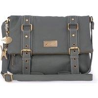Catwalk Collection Handbags Women's Abbey Road Leather Crossbody Messenger Bag in Green | Size: Medium