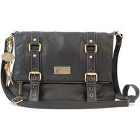 Catwalk Collection Handbags Women's Abbey Road Leather Crossbody Messenger Bag in Black | Size: Medium