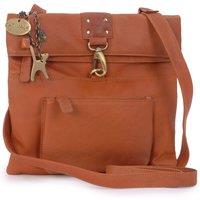 Catwalk Collection Handbags Women's Dispatch Leather Cross Body Messenger Bag in Tan | Size: Small