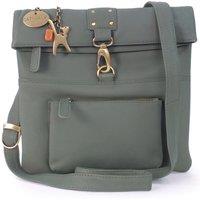 Catwalk Collection Handbags Women's Dispatch Leather Cross Body Messenger Bag in Green | Size: Small