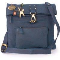 Catwalk Collection Handbags Women's Dispatch Leather Cross Body Messenger Bag in Blue | Size: Small