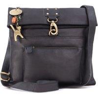 Catwalk Collection Handbags Women's Dispatch Leather Cross Body Messenger Bag in Black | Size: Small