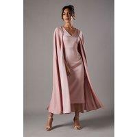 Coast Women's V Neck Cape Midi Dress in Pink | Size: 10