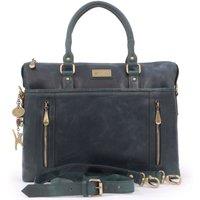 Catwalk Collection Handbags Women's Adele Large Leather Work Bag With Detachable Crossbody Strap in Green