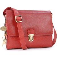 Catwalk Collection Handbags Women's Diana Leather Cross Body Bag in Red | Size: Medium