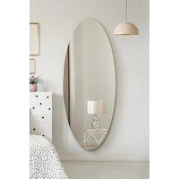 MirrorOutlet Frameless Oval Wall Mirror 71" X 28" (180x70CM) in Silver | Size: 1 Pack