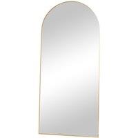 Melody Maison Large Antique Gold Arched Wall / Leaner Mirror - 180cm X 80cm in Metallic Gold | Size: 180 cm X 80 cm