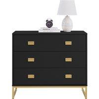 Melody Maison Large 3 Drawer Chest Of Drawers - Elle Black Range