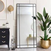 Melody Maison Large Black Framed Wall / Leaner Mirror With Bevelled Glass 80cm X 180cm | Size: 80 cm X 180 cm
