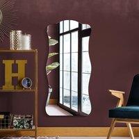 MirrorOutlet Wavy Rippled Large Leaner wall Mirror on Black Backing 63 X 29 (160x75CM). Premium Glass Mirror with Polished Edges | Size: 1 Pack