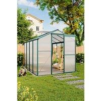 Living and Home 6 x 8 ft Polycarbonate Garden Greenhouse, Large Walk-in Greenhouse w/ Sliding Door & Ventilation Window, Greenhouse w/ Aluminum Frame