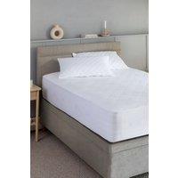 Soak&Sleep Quilted Cotton Mattress Protector in White | Size: Double