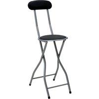 Oypla Padded Folding Breakfast Kitchen Bar Stool Seat in Black