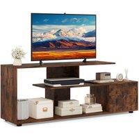 Costway TV Stand for TVs up to 55 3-Tier Media Console Table w/Storage in Brown