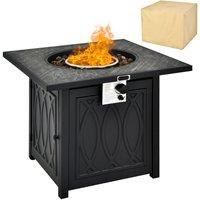 Costway 50000BTU Square Propane Firepit w/High-temp Resistant Tabletop Gas FirePit Table in Black
