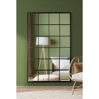 MirrorOutlet The Fenestra Black Window Leaner / Wall Mirror 69" X 43" 174CM X 110CM | Size: 1 Pack