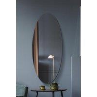 MirrorOutlet Frameless Oval Wall Mirror 47" X 20" (120x50CM) in Silver | Size: 1 Pack